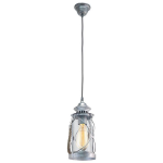 Lampada lampadario lanterna a sospensione vetro e metallo argento E27 Bradford