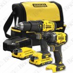 SET STANLEY SFMCK465D2T-QW TRAPANO AVVITATORE E AVVITATORE AD IMPULSI FATMAX 18V