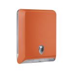 Dispenser distributore per carta asciugamani piegata C/V/Z arancione