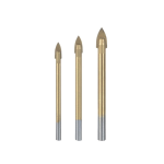 Set 3 punte trapano per foratura vetro specchi ceramica 3, 4, 6 mm