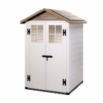 Casetta PVC box porta attrezzi con pavimento finestre giardino TUSCANY EVO-120