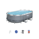 Set piscina fuori terra ovale Power Steel Bestway 427x250x100 cm con pompa filtro e scaletta