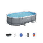 Set piscina fuori terra ovale Power Steel Bestway 488x305x107 cm con pompa e scaletta