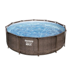 Set piscina fuoriterra rotonda Steel Pro MAX Bestway da 366x100 cm effetto rattan