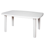 Tavolo da Esterno Giardino Tavolino in Plastica Bianco 140x80 cm Sorrento