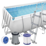 Set piscina fuori terra rettangolare Power Steel Bestway 404x201x100cm con pompa e scaletta 