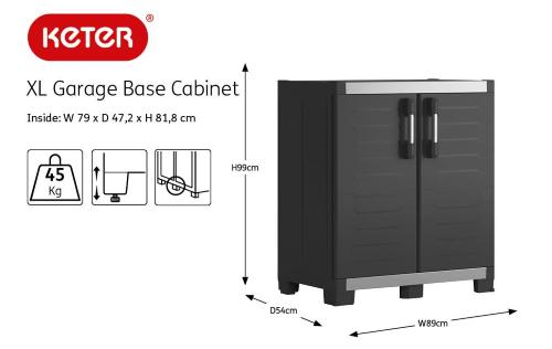 Armadio in resina plastica Tuttopiani 2 ante basso XL GARAGE 54x89 h99 cm