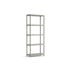 KIT SCAFFALE 5 RIPIANI IN PLASTICA 32X75 H176 GRIGIO PLANET SHELF