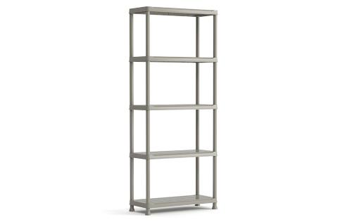 KIT SCAFFALE 5 RIPIANI IN PLASTICA 32X75 H176 GRIGIO PLANET SHELF