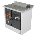 STUFA CUCINA A LEGNA 9,33KW IN ACCIAIO BIANCA LINCAR OMEGA CON FORNO 41LT