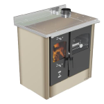 STUFA CUCINA A LEGNA 9,33KW IN ACCIAIO CAPPUCCINO LINCAR OMEGA CON FORNO 41LT