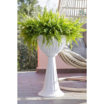 CIOTOLA VASO FIORIERA DA GIARDINO BIANCA IN PLASTICA Ø43 cm COLONNA ALBA