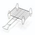 GRATICOLA GRIGLIA DOPPIA CROMATA A CONCHIGLIA CON PIEDINI 60X40 BARBECUE CAMINO BBQ
