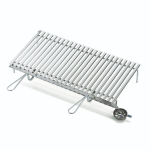 GRIGLIA GRATICOLA OMPAGRILL DOPPIA GRANDE IN ACCIAIO CROMATO 80 X 45 CM PER BARBECUE