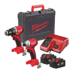 KIT M18™ COMPACT BRUSHLESS TRAPANO A PERCUSSIONE + AVVITATORE AD IMPULSI ¼" HEX (18V)
