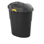 PATTUMIERA LT60 54X39 H67 NERO+COPERCHIO DADO