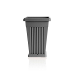 VASO 40X40 H59+SOTTOVASO GRIGIO  PIRAMIDE