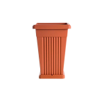 VASO 40X40 H59+SOTTOVASO TERRA/COTTA  PIRAMIDE