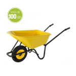 CARRIOLA ACCIAIO VERNICIATO VASCA PVC LT100 GIALLO 1RUOTA
