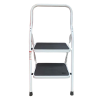 SGABELLO 2 GRADINI ACCIAIO VERNICIATO BIANCO LARGO P150 EN131 STEP