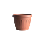 VASO 20X20 PLASTICA TERRACOTTA+SOTTOVASO TERRA