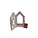 LANTERNA DI LEGNO 16X12 H23 2 DECORAZIONI 2 COLORI  