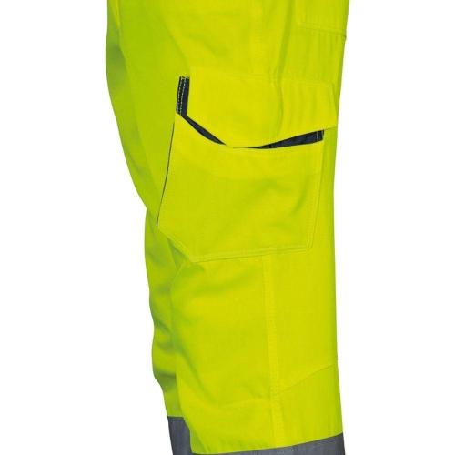 Pantaloni da lavoro multitasche alta visibilità Cofra Upata giallo