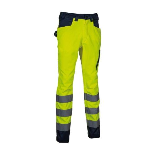 Pantaloni da lavoro multitasche alta visibilità Cofra Upata giallo