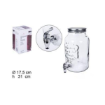 BARATTOLO VETRO 6L CON RUBINETTO H31         