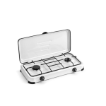 FORNELLO A GAS 2 FUOCHI BIANCO + COPERCHIO 59X32       