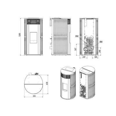 MCZ SUITE HYDROMATIC24 STUFA TERMOSTUFA A PELLET RISCALDAMENTI ACQUA SANITARI