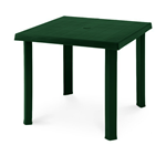Tavolo in plastica resina da Esterno Giardino 80x80 H72cm gambe smontabili Verde