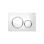 GEBERIT PLACCA SIGMA20 BIANCO E CROMO 2 PULSANTI CASSETTA SCARICO WC