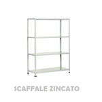 Scaffale Scaffalatura con 4 Mensole Ripiani in Acciaio Zincato 80X30 H151 CM