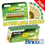 BATTERIE STILO ALKALINE AA BATTERIA MINISTILO AAA PILE GP SUPER BLISTER 12 - 20 PZ 