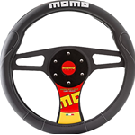 MOMO Coprivolante in Pelle Universale Nero volanti auto sterzo da 37 a 39 cm