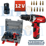 EINHELL TRAPANO AVVITATORE DOPPIA BATTERIA A LITIO + ACCESSORI TE-CD 12 X-LI