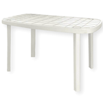 Tavolo da Esterno Giardino Tavolino in plastica Resina Bianco 140x85 h72 cm ovale OTELLO