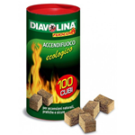 DIAVOLINA ACCENDIFUOCO ECOLOGICO 100 CUBI ACCENDI FUOCO RAPIDO CAMINETTI STUFE 