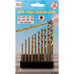 PUNTE DA TRAPANO SET 10 PEZZI HSS RIVESTITE AL TITANIO ATTACCO 1/4 ESAGONALE BGS