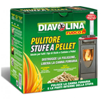 DIAVOLINA PELLET SPAZZACAMINO STUFE CALDAIE DISTRUGGE FULIGGINE CANNA FUMARIA 1,5KG