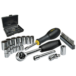 SET CASSETTA 28 CHIAVI BUSSOLA CRICCHETTO 1/4" STANLEY STHT0-73931