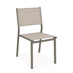 Sedia da Esterno Giardino in alluminio e tessuto Bianco Tortora Antracite Hilde