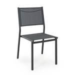 Sedia da Esterno Giardino in alluminio e tessuto Bianco Tortora Antracite Hilde