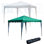 Gazebo Pieghevole Richiudibile a fisarmonica 3x3 mt in metallo Bianco Verde