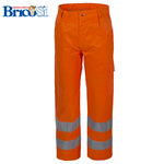 Pantalone da Lavoro Multitasca Alta Visibilità Arancione con Bande Rifrangenti