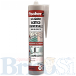 Fischer Silicone Multiuso acetico 280 ml cartuccia trasparente sigillante SAM-280