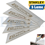 5 Lame ricambio per cutter Taglierino 25 mm Stanley Fatmax al Carburo di Tungsteno