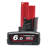 Milwaukee Batteria al Litio Rosso Originale 6.0 AH 12V Red Lithium Li-ion M12 B6