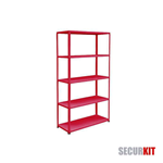 Scaffale componibile 5 Ripiani Rosso Scaffalatura 100x40x186 SecurKit 400Kg 